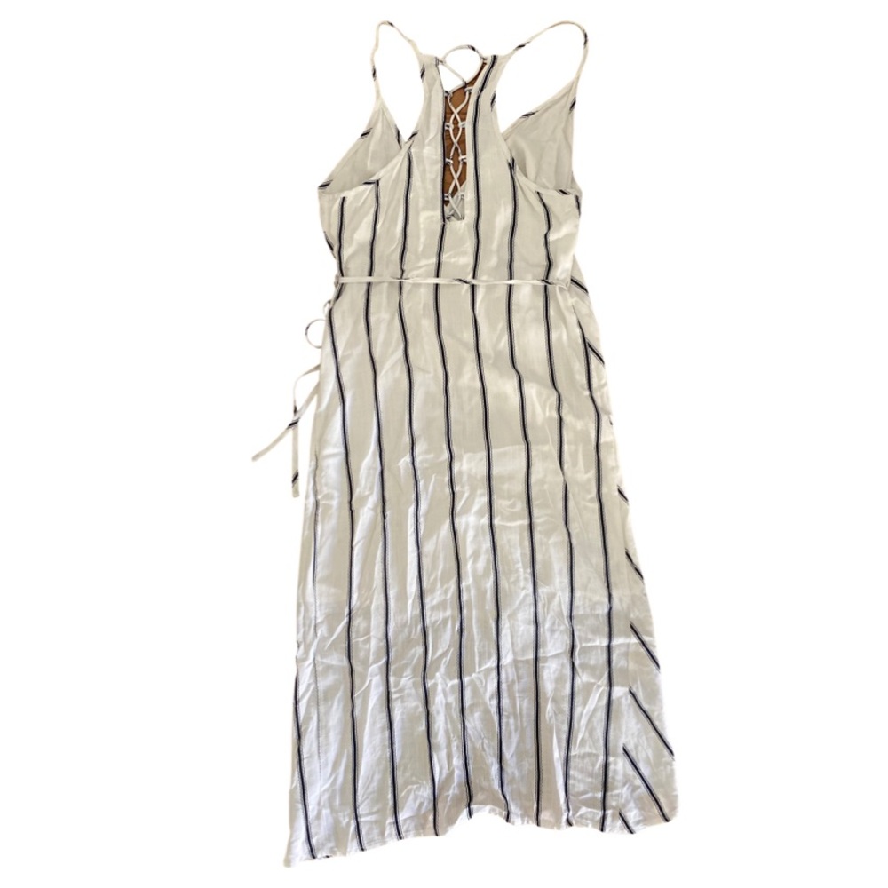 LF Seek the Label White with Black Stripes Wrap Dress - Picture 3 of 5
